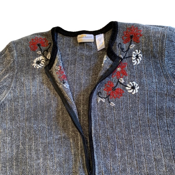 Vintage Alfred Dunner Embroidery Zip Front Cardigan/Sweater - Picture 4 of 14